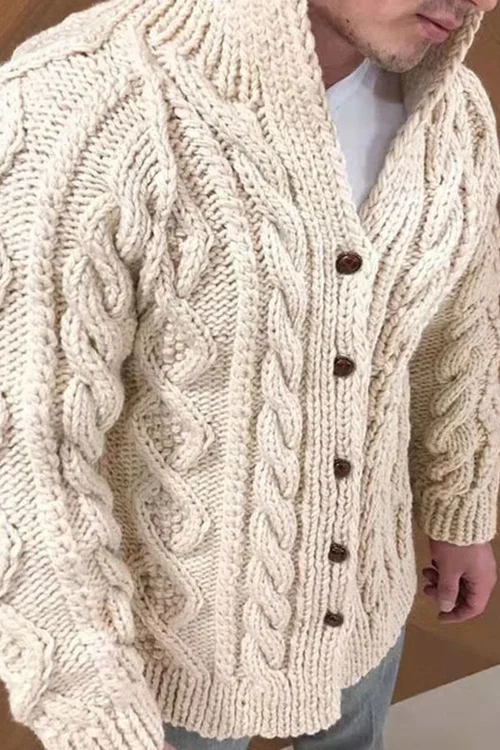 Boster™ - Cardigan en tricot décontracté à col montant pour hommes